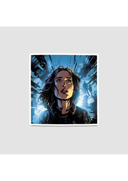 Boşluktaki Kız Tasarımlı Sticker