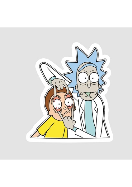 Şaşkın Morty ve Rick Tasarımlı Laptop Sticker