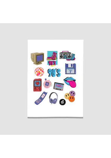 Doksanlar Temalı Yetişkin Sticker Seti