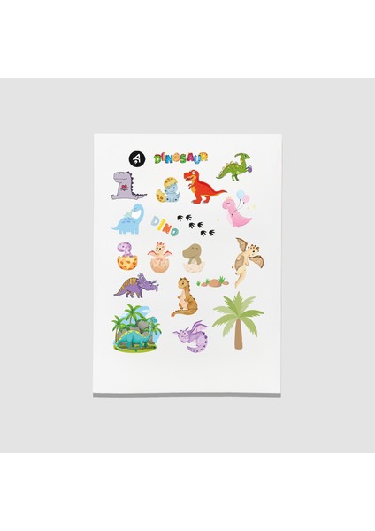 Sevimli Dinazorlar Çocuk Sticker Seti
