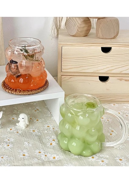 Isıya Dayanıklı Borosilikat Kulplu Bardak Popüler Bardak Sunum ve Kahve Bardağı Üzüm Model