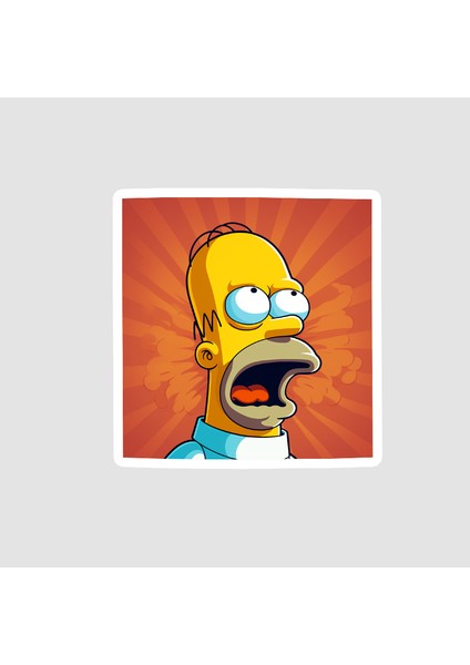 The Simpsons Evreninden Öfkeli Homer Simpson Tasarımlı Sticker