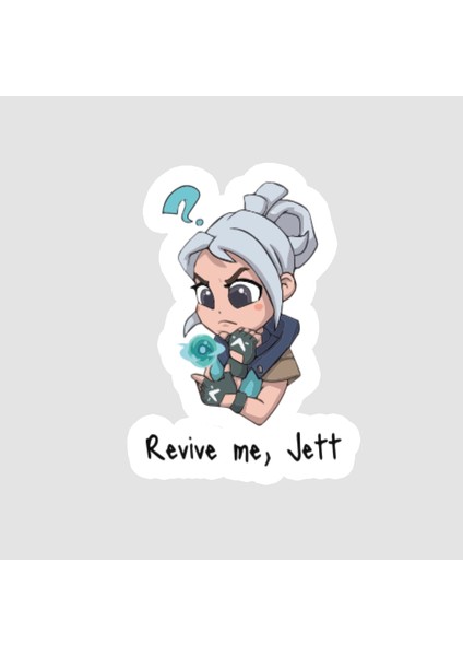 Revive Me, Jett Yazılı Valorant Jett Laptop Sticker