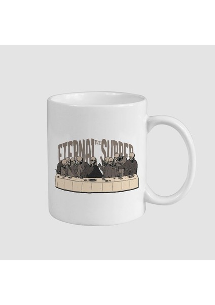 Eternal The Supper Tasarımlı Beyaz Porselen Kupa Bardak