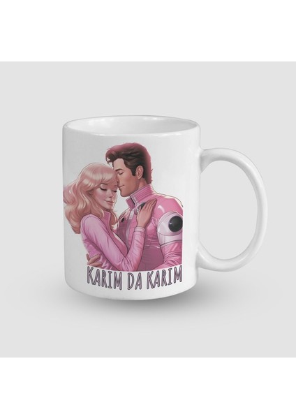 Barbie Evreninden Karım Da Karım Esprili Beyaz Porselen Kupa Bardak