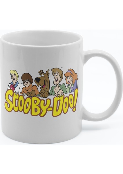 Scooby Doo Karakterleri Tasarımlı Beyaz Porselen Kupa Bardak