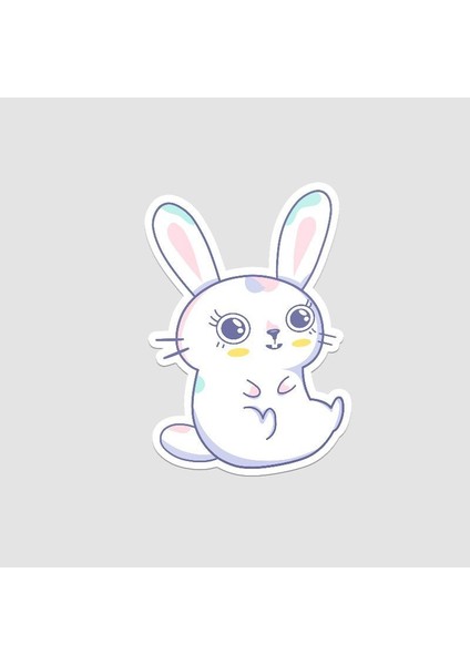 Yavru Tavşan Motifli Laptop Sticker