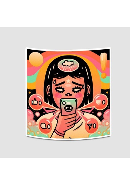 Sad Influencer Temalı Laptop Sticker