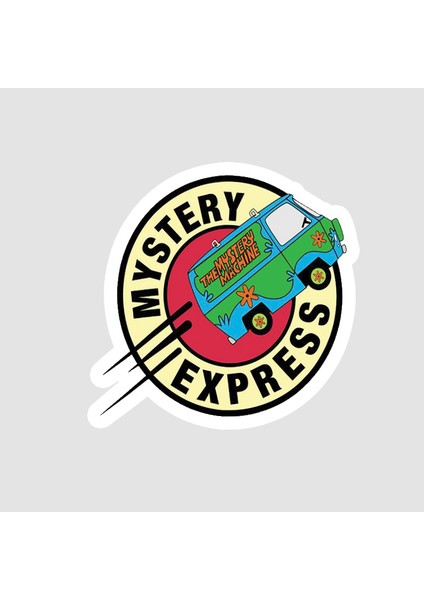 Mystery E x press Yazılı Scooby Doo Karavanı Tasarımlı Sticker