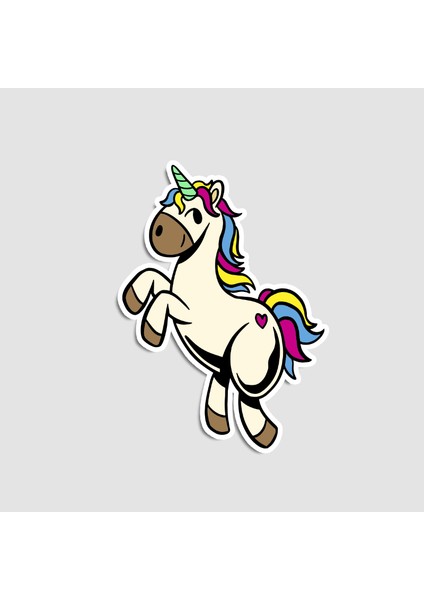 Zıplayan Unicorn Tasarımlı Sticker