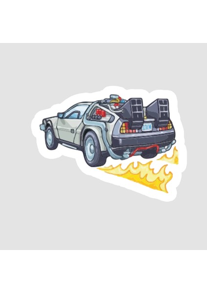 Geleceğe Dönüş Efsane Araba Tasarımlı Laptop Sticker