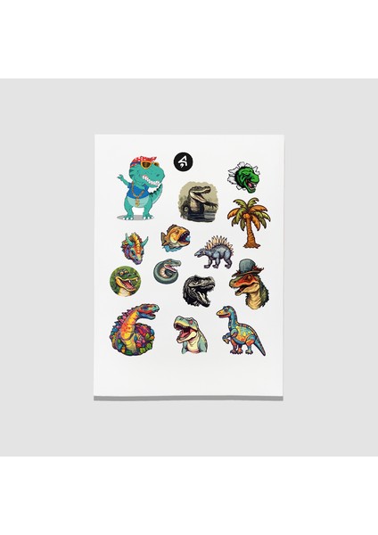 Gerçekçi Dinazor Sticker Seti