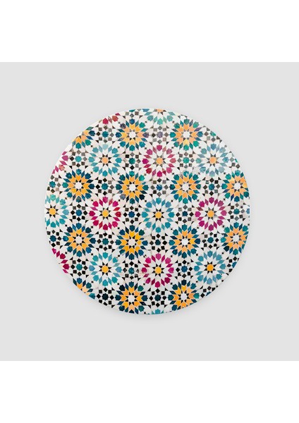 Seramik Mandala Tasarımlı Yuvarlak Bardak Altlığı