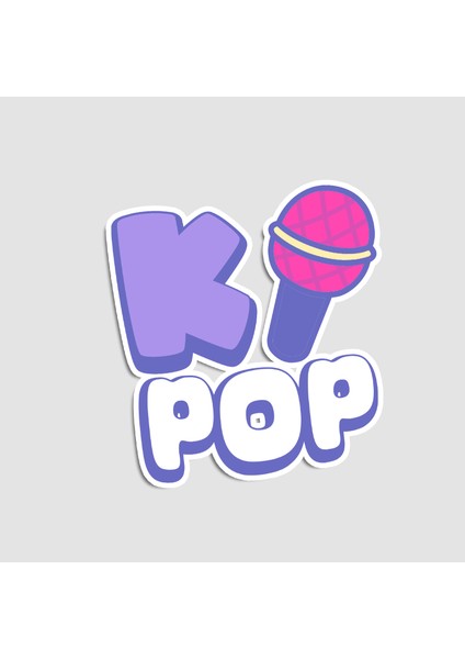 K-Pop Mikrofonlu Laptop Sticker