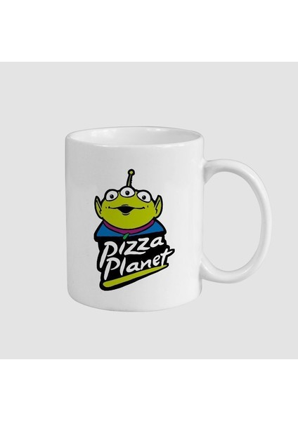 Pizza Planet Temalı Beyaz Porselen Kupa Bardak