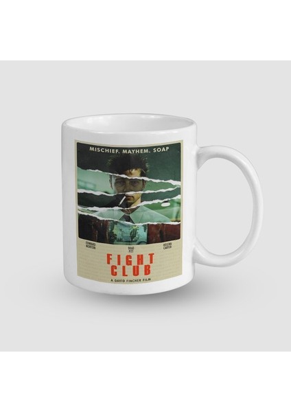 Fight Club Afiş Tasarımlı Beyaz Porselen Kupa Bardak