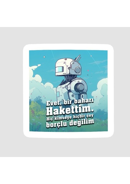 Virgina Woolf Sözler Serisi Baharı Hak Ettim Sözü Tasarımlı Sticker