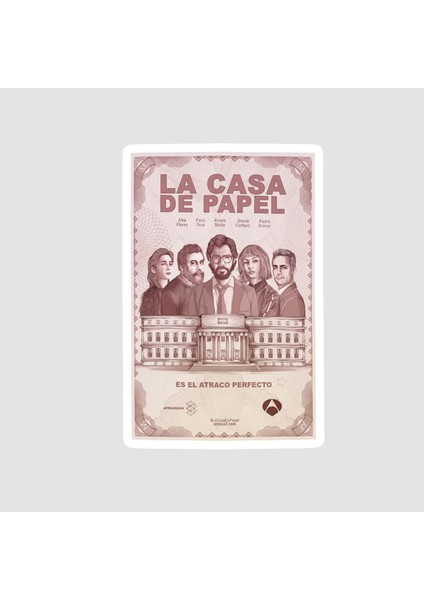 La Casa De Papel Retro Tasarım Sticker
