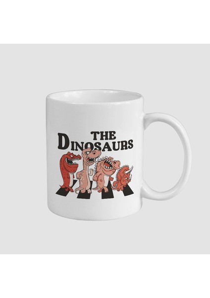 The Dinosaurs Tasarımlı Beyaz Porselen Kupa Bardak