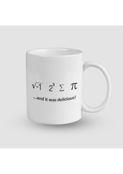Matematik Formüllü It Was Delicious Yazılı Beyaz Porselen Kupa Bardak
