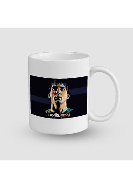Messi Mood Tasarımlı Beyaz Porselen Kupa Bardak