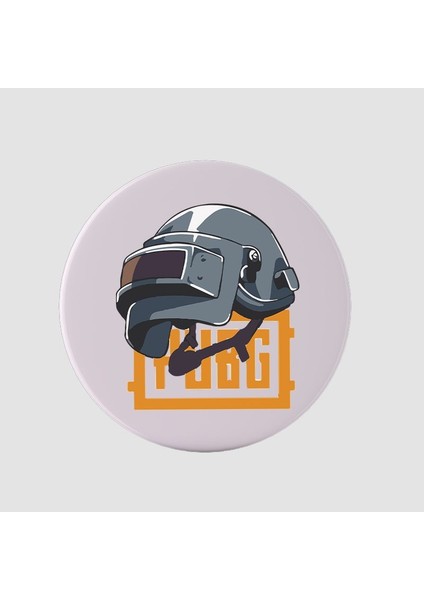 Pubg Oyunu Kask Figürlü Yuvarlak Bardak Altlığı