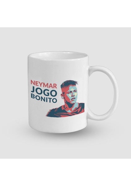 Neymar Jogo Bonito Yazılı Beyaz Porselen Kupa Bardak