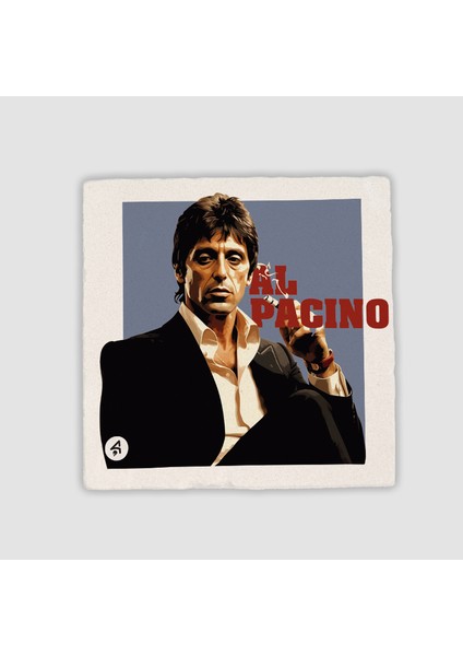 Al Pacino Tasarımlı Doğal Taş Bardak Altlığı