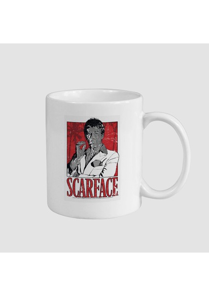 Scarface Al Pacino Tasarımlı Beyaz Porselen Kupa Bardak