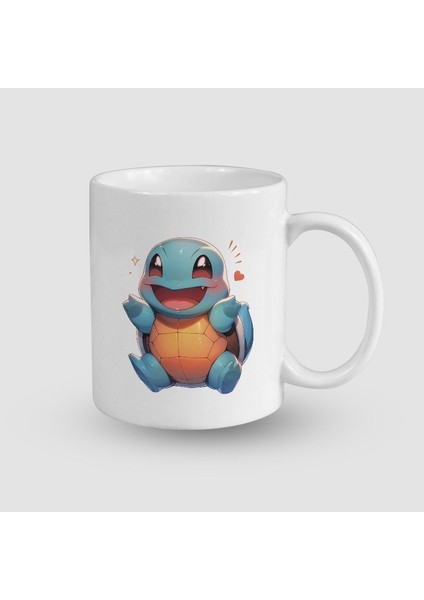 Pokemon Evreninden Squirtle Tasarımlı Beyaz Porselen Kupa Bardak