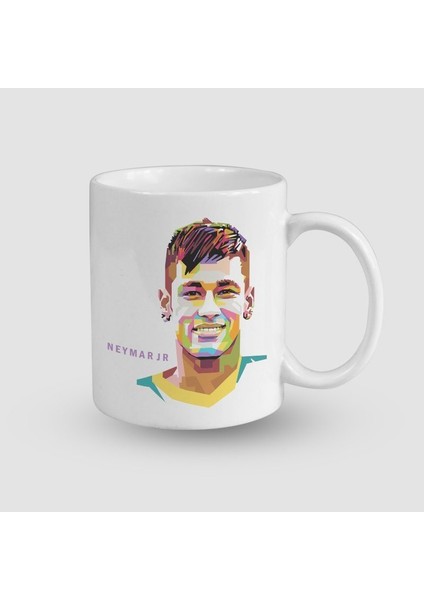 Neymar Jr Fanatik Koleksiyonu Beyaz Porselen Kupa Bardak