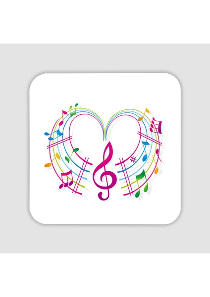 Music Lover Temalı Kare Bardak Altlığı