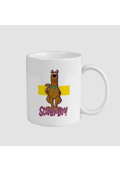 Scooby Doo Tasarımlı Beyaz Porselen Kupa Bardak