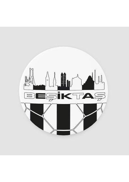 Beşiktaş Sevgisi Temalı Yuvarlak Bardak Altlığı