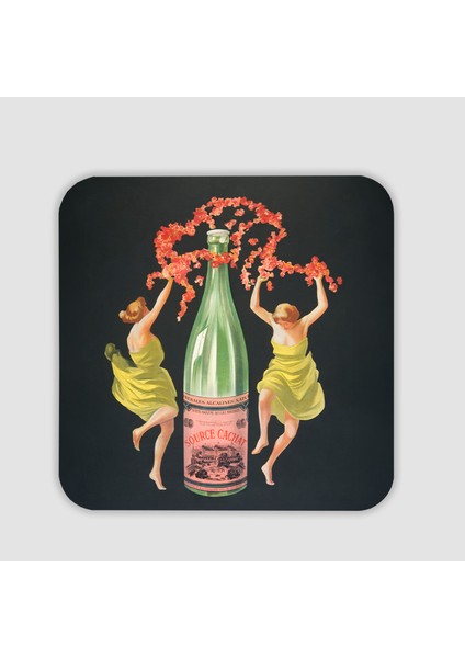Drink All Source Cachat Retro Tasarımlı Kare Bardak Altlığı