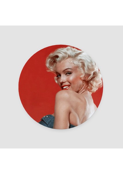 Kırmızı ve Marilyn Yuvarlak Bardak Altlığı