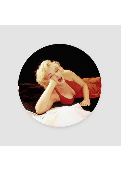 Kırmızı Elbiseli Marilyn Yuvarlak Bardak Altlığı