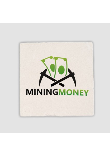 Mining Money Yazılı Doğal Taş Bardak Altlığı