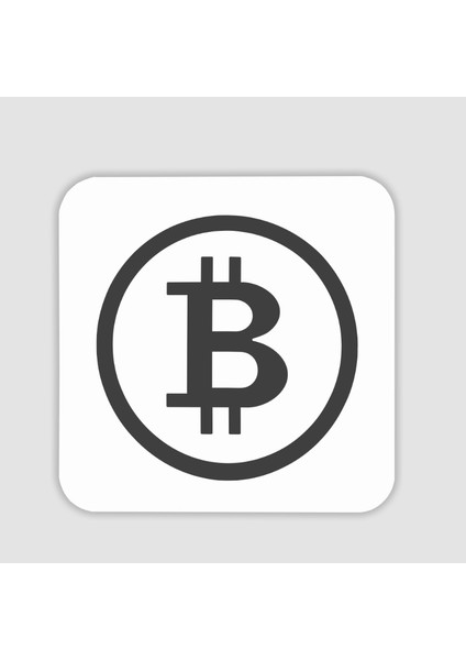 Bitcoin Sembollü Kare Bardak Altlığı