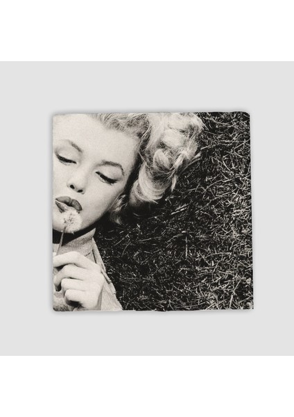 Çiçek Marilyn Doğal Taş Kare Bardak Altlığı