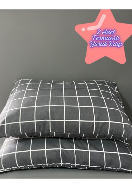 Pamuklu 2 Adet 50X70 Fermuarlı Yastık Kılıfı