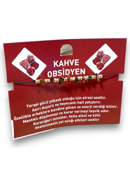 Kırık Doğal Taş Bileklik – Kahve Obsidyen