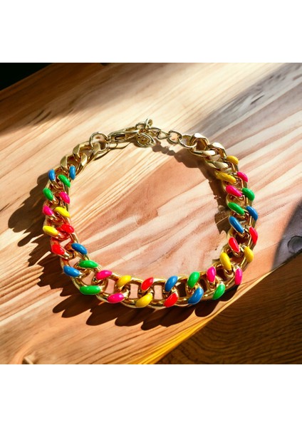 Altın Kaplama Çok Renkli Iç Içe Geçmeli Bileklik fiyatları