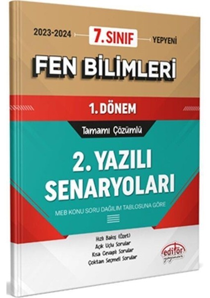 7. Sınıf Fen Bilimleri 1. Dönem Ortak Sınavı 2. Yazılı Senaryoları Tamamı Çözümlü