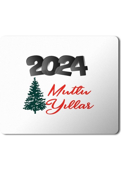 2024 Mutlu Yıllar Yazı Çam Ağacı Mousepad Mouse Pad