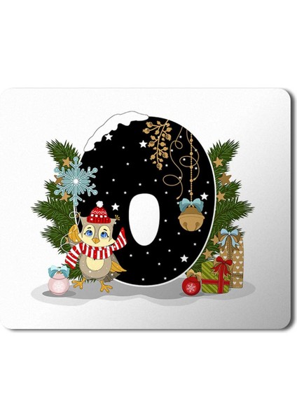 Yeni Yıl Merry Christmas Yılbaşı'na Özel O Harfi Mousepad Mouse Pad