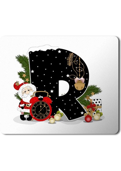 Yeni Yıl Merry Christmas Yılbaşı'na Özel R Harfi Mousepad Mouse Pad