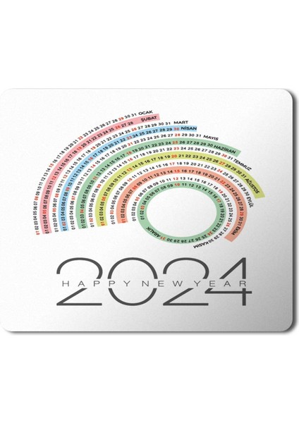 2024 Happy New Year Takvim Mousepad Mouse Pad