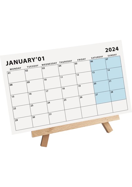 2024 Masa Takvimi Ahşap Şövale Masa Takvimi