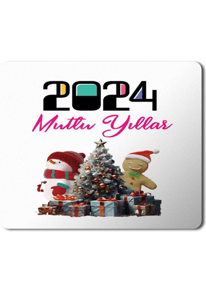2024 Mutlu Yıllar Çam Ağacı Süsler Mousepad Mouse Pad
